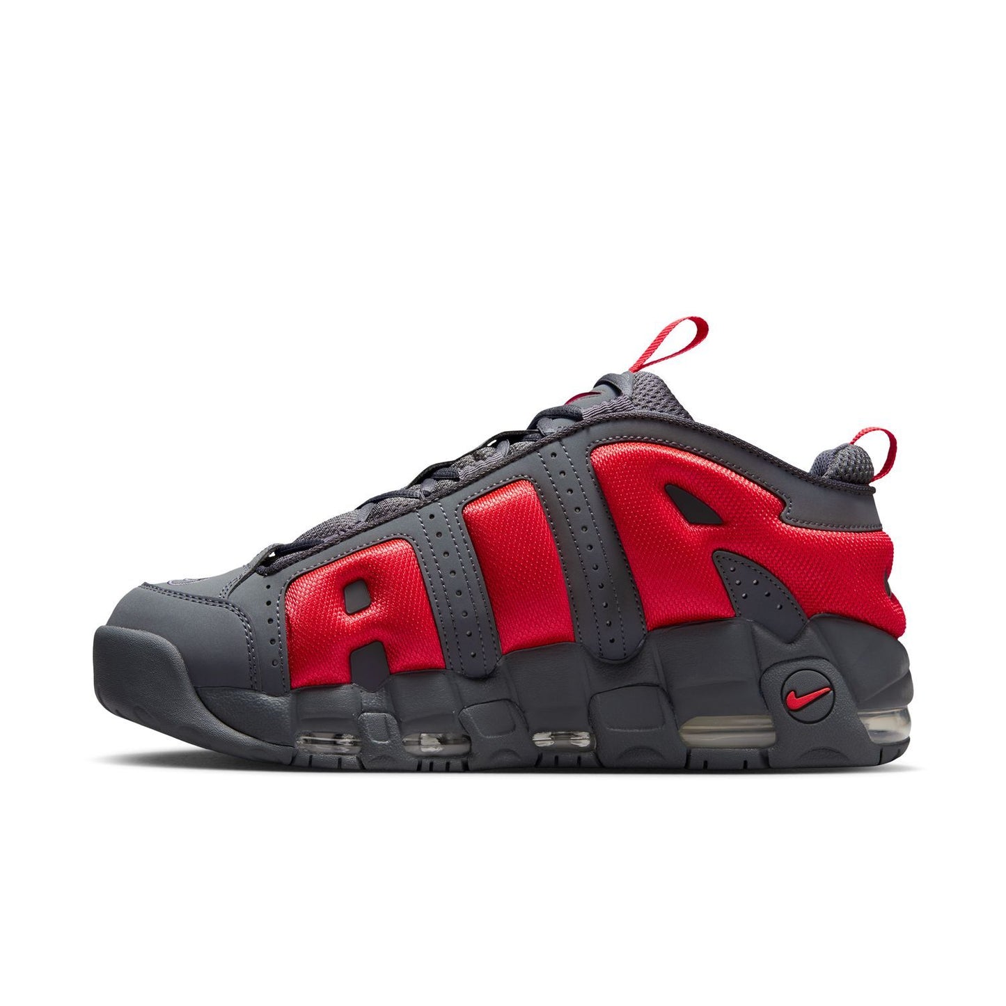 Nike Air More Uptempo Low "Dark Grey Light Crimson"